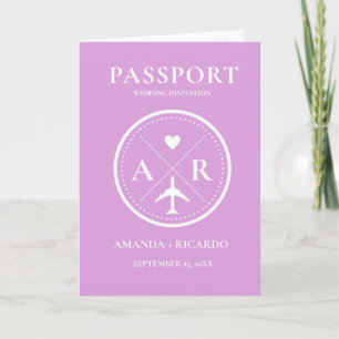 Lavender Passport Foto Einladung Hochzeit