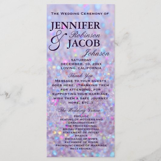 Lavender Pastel Bokeh Lights Programm (Vorderseite)