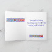 Lavender Patchwork Quilt Block Kunst zum Geburtsta Karte (Innenseite)