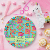 Lavender-Patchwork-Quiltblock-Name Alles Gute zum Pappteller (Party)