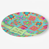 Lavender-Patchwork-Quiltblock-Name Alles Gute zum Pappteller (Schrägansicht)