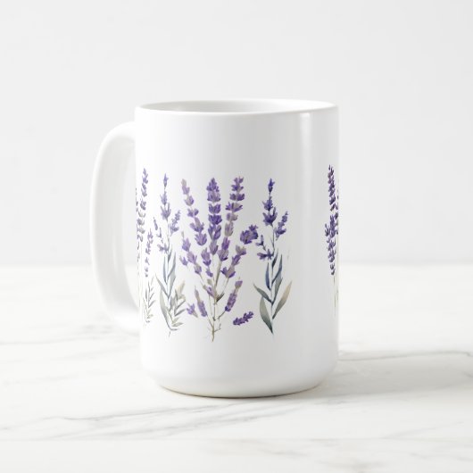 Lavender Pattern Pillar Candle Kaffeetasse (Vorderseite Links)