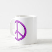 Lavender Peace Sign Kaffeetasse (Vorderseite Links)