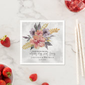 Lavender Peach Gold Floral Bible Verse Hochzeit Serviette (Beispiel)