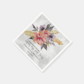 Lavender Peach Gold Floral Bible Verse Hochzeit Serviette (Ecke)