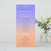 Lavender Peach Pastel Ombre Wedding Program Programm (Stehend Vorderseite)