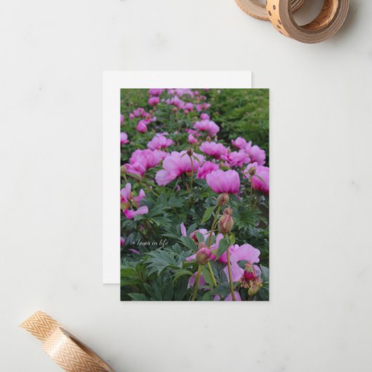 Lavender Peonies Mitteilungskarte (Vorderseite/Rückseite Beispiel)