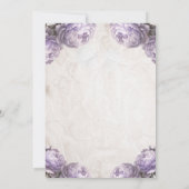 Lavender Peony Blume Vintag Rustikale Hochzeit Einladung (Rückseite)