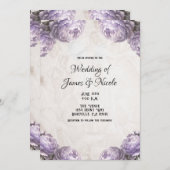 Lavender Peony Blume Vintag Rustikale Hochzeit Einladung (Vorne/Hinten)
