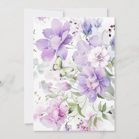 Lavender Peony Empfang nur Einladung (Rückseite)