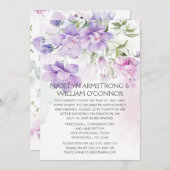 Lavender Peony Empfang nur Einladung (Vorne/Hinten)