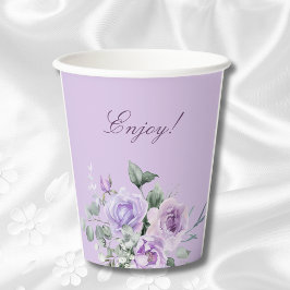 Lavender Peony Floral Brautparty Pappbecher