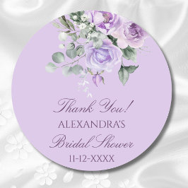 Lavender Peony Floral Brautparty Vielen Dank Runder Aufkleber
