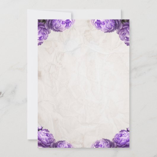 Lavender Peony Mason Jar Rustikales Brautparty Einladung (Rückseite)