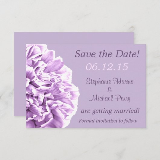 Lavender Peony Save the Date Wedding (Vorne/Hinten)