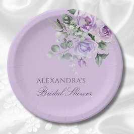 Lavender Peony Watercolor Brautparty Pappteller