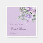 Lavender Peony Watercolor Brautparty Serviette (Vorderseite)
