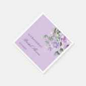Lavender Peony Watercolor Brautparty Serviette (Ecke)