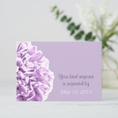 Lavender Peony Wedding RSVP (Stehend Vorderseite)