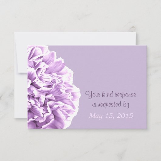 Lavender Peony Wedding RSVP Karte (Vorderseite)