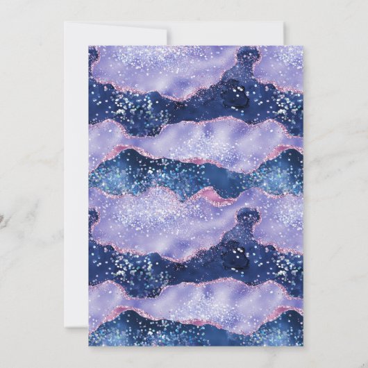 Lavender Periwinkle Marble Arch Muslime Hochzeit Einladung (Rückseite)