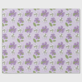 Lavender Periwinkles Geschenkpapier (Flach)