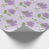 Lavender Periwinkles Geschenkpapier (Ecke)
