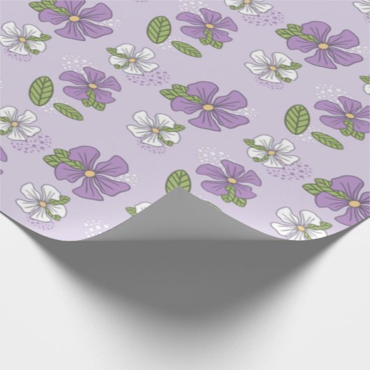 Lavender Periwinkles Geschenkpapier (Ecke)
