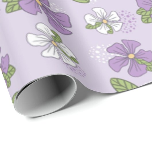 Lavender Periwinkles Geschenkpapier (Rolleneckpunkt)