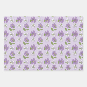 Lavender Periwinkles Geschenkpapier Set