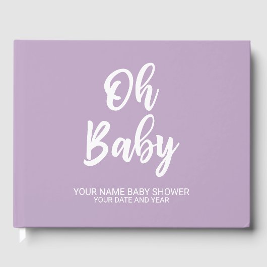 Lavender Personalisiert Baby Showbook Gästebuch (Vorderseite)