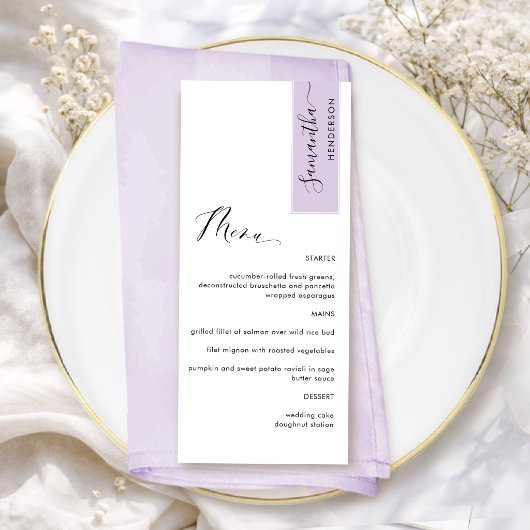 Lavender Personalisiert mit dem Menü "Gast Name El