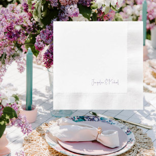 Lavender Personalisiert Wedding geprägt Serviette