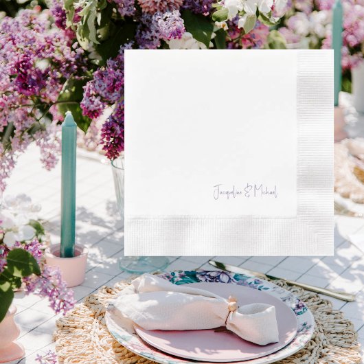 Lavender Personalisiert Wedding geprägt Serviette