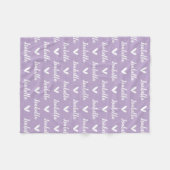 Lavender Personalisierte Name Blanket mit Herz Fleecedecke (Vorderseite (Horizontal))