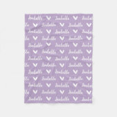 Lavender Personalisierte Name Blanket mit Herz Fleecedecke (Vorderseite)