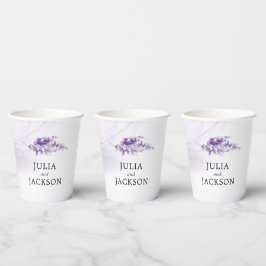 Lavender Personalisierte Wasserfarbenhochzeit Pappbecher