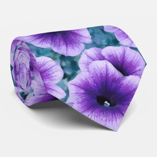 Lavender Petunia Blume Krawatte (Gerollt)