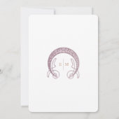 Lavender Petunia Vintage Wedding Art Nouveau Mucha Einladung (Rückseite)