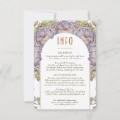 Lavender Petunia Wedding INFO Vintag Art Nouveau Einladung (Vorderseite)