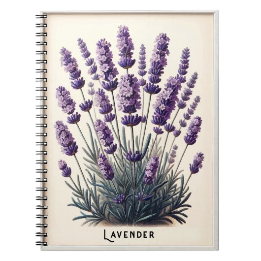 Lavender Pflanze Floral Blume Herbal Journal Notizblock (Vorderseite)