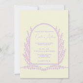 Lavender Pink Beige Floral Boho Wedding Einladung (Vorderseite)