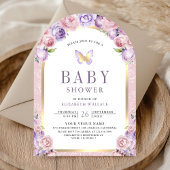 Lavender Pink Blues Butterfly Baby Dusche Einladung