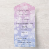 Lavender & Pink Bokeh Modernes Abendessen All In One Einladung (Innen Boden)
