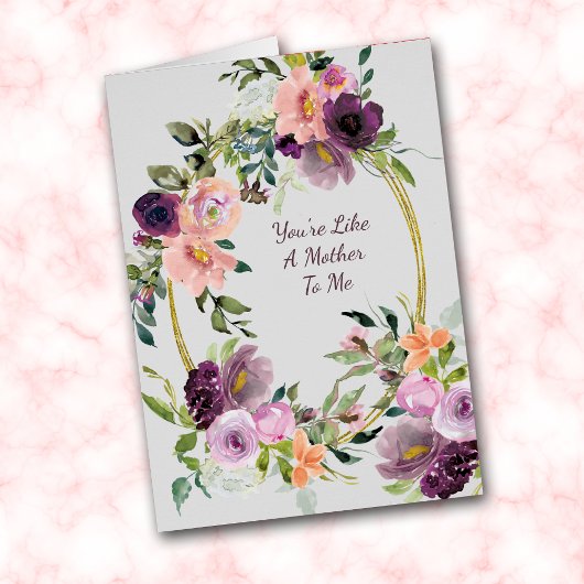 Lavender Pink Bouquet Oval Frame Mother's Day Card