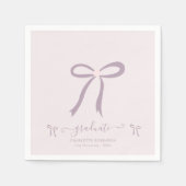 Lavender Pink Bow Graduation Party Serviette (Vorderseite)
