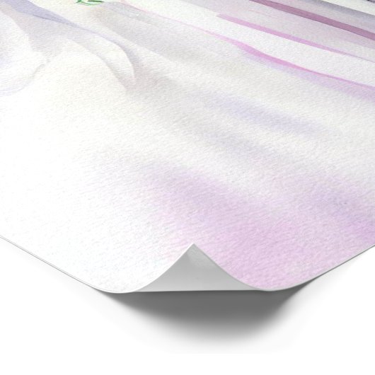 Lavender & Pink, Bridal Cascading Bouquet 1, Poster (Ecke)