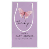 Lavender Pink Butterfly Greenery Baby Shower Kleine Geschenktüte (Vorderseite)