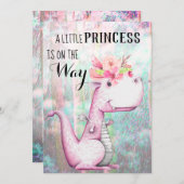 *~* Lavender Pink Dragon Baby Girl Baby Dusche Einladung (Vorne/Hinten)