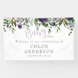 Lavender & Pink Floral Baby Dusche Willkommen Banner